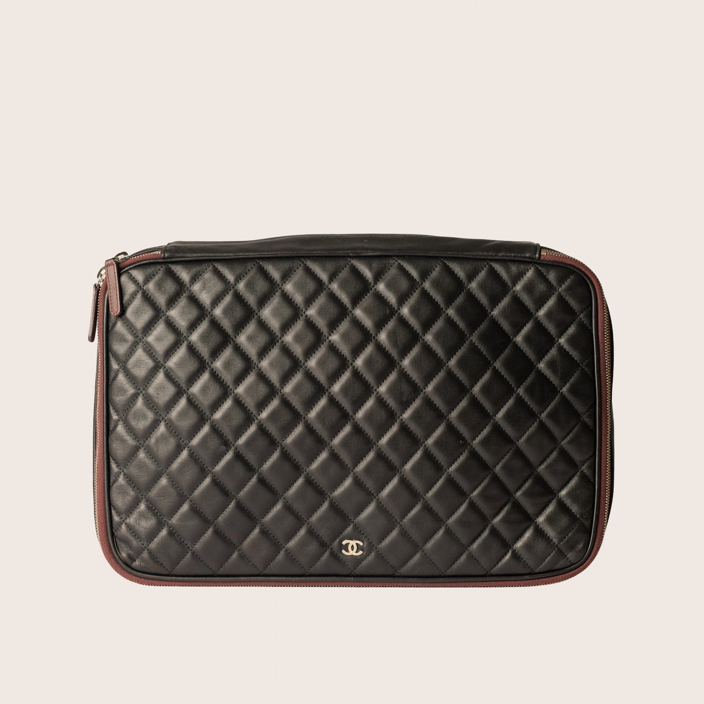 Chanel Black Quilted Lambskin Laptop Case