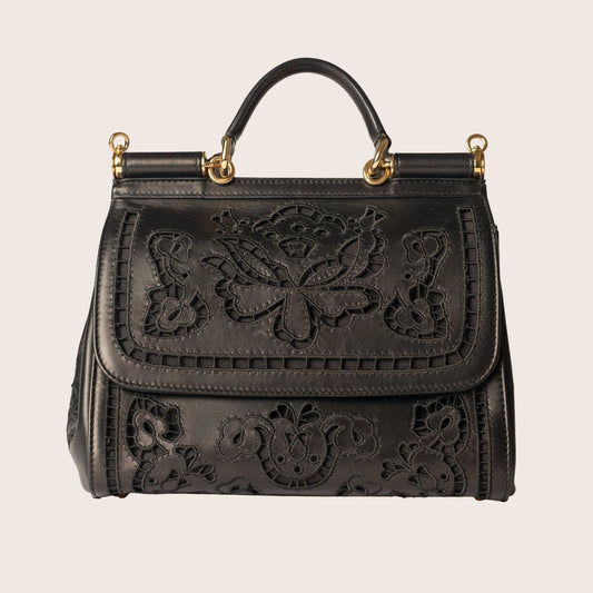 Dolce & Gabbana Sicily Leather Handbag - Black