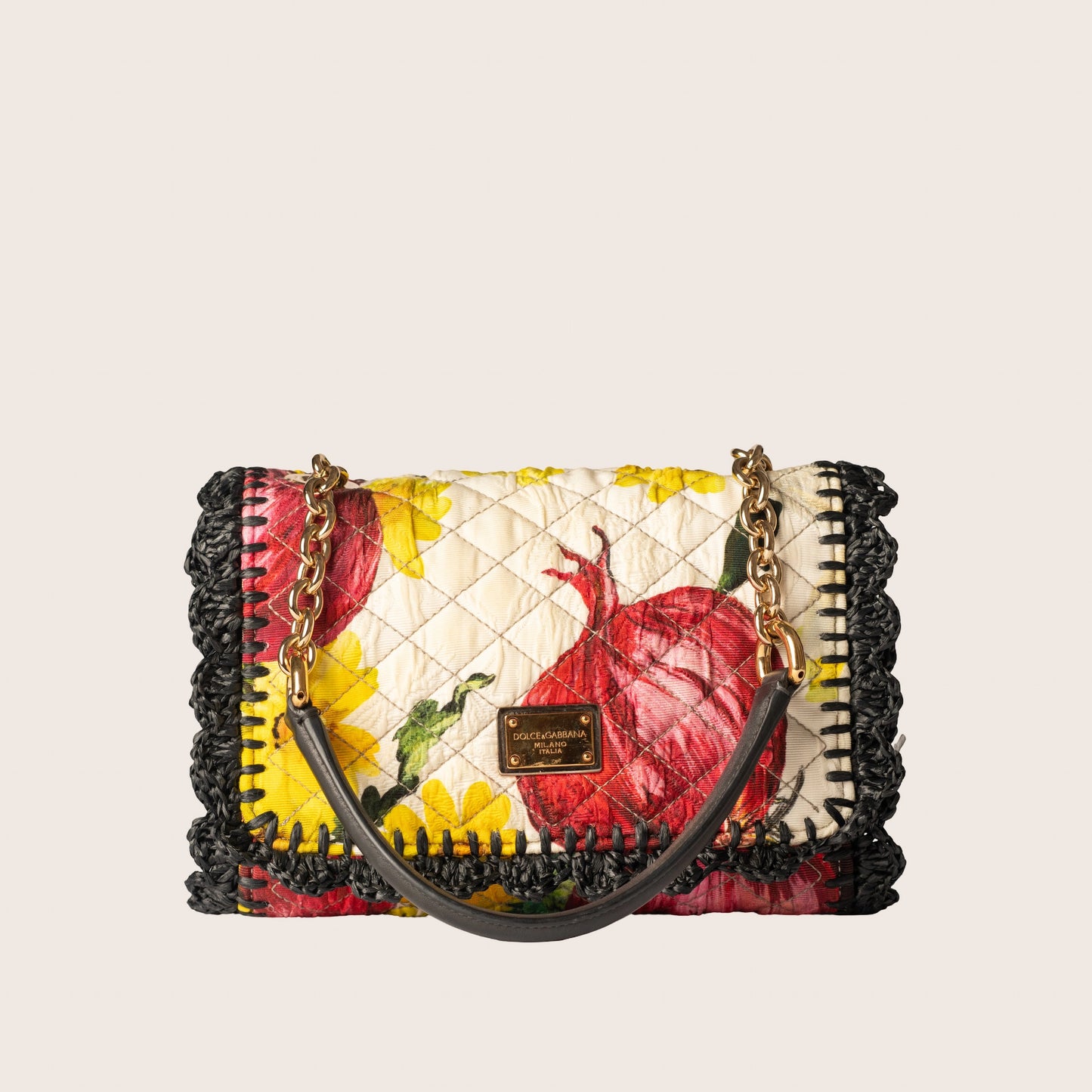 Dolce & Gabbana Quilted Floral Shoulder Bag