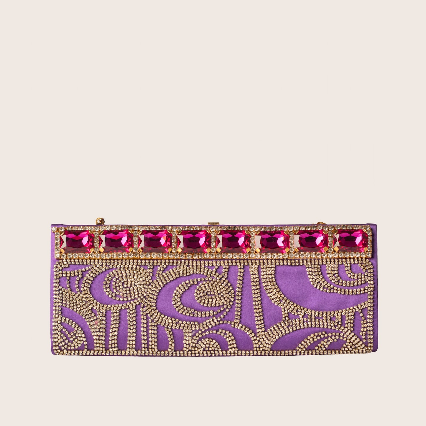 Valentino Purple Satin Clutch