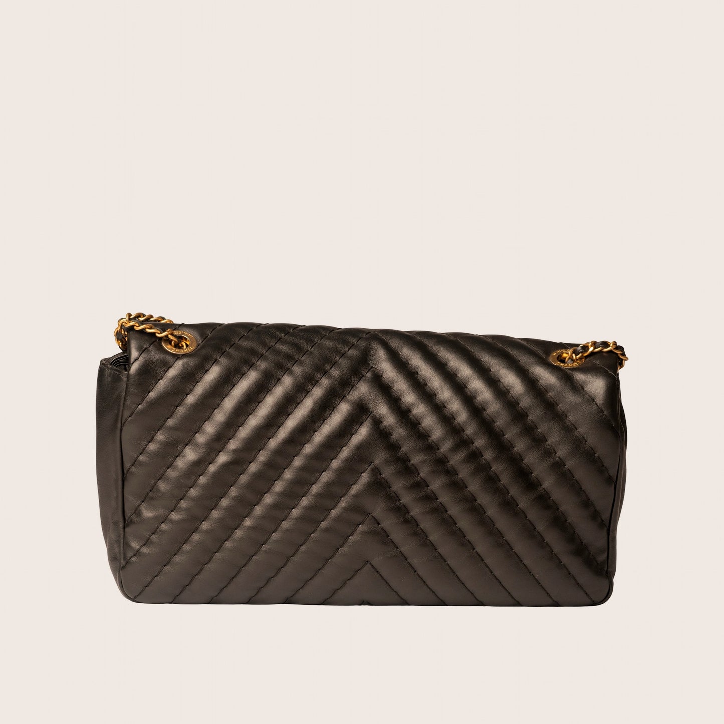 Chanel Coco Mark Chain Shoulder Bag Black &amp; Gold