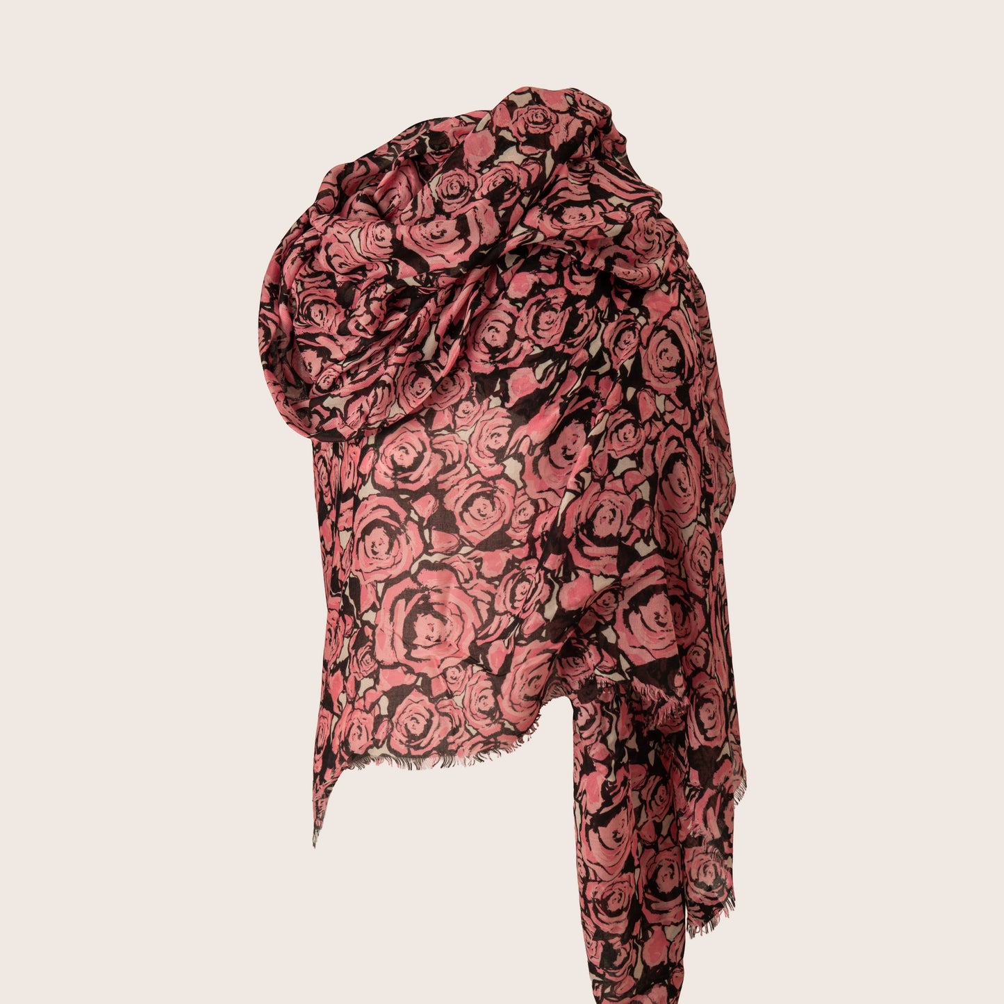 Louis Vuitton Pink Rose-Print Scarf
