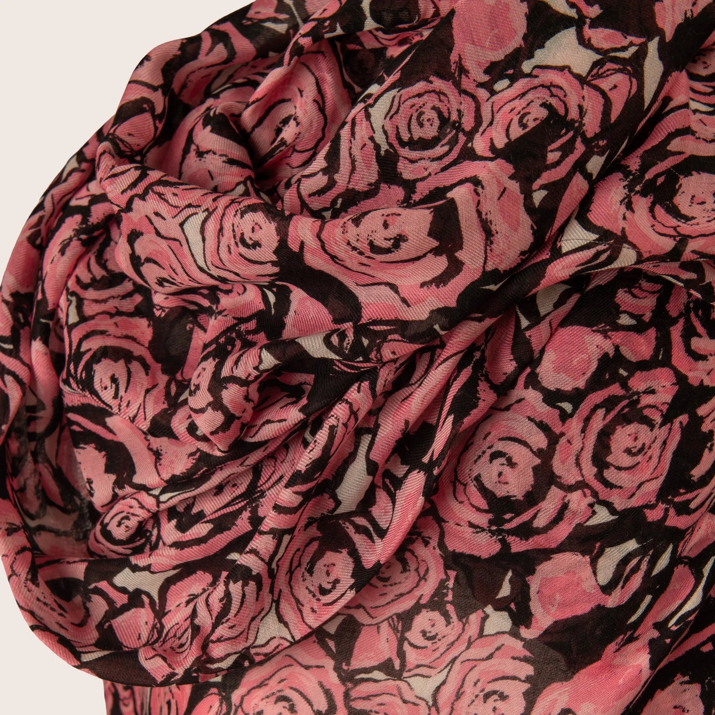 Louis Vuitton Pink Rose-Print Scarf