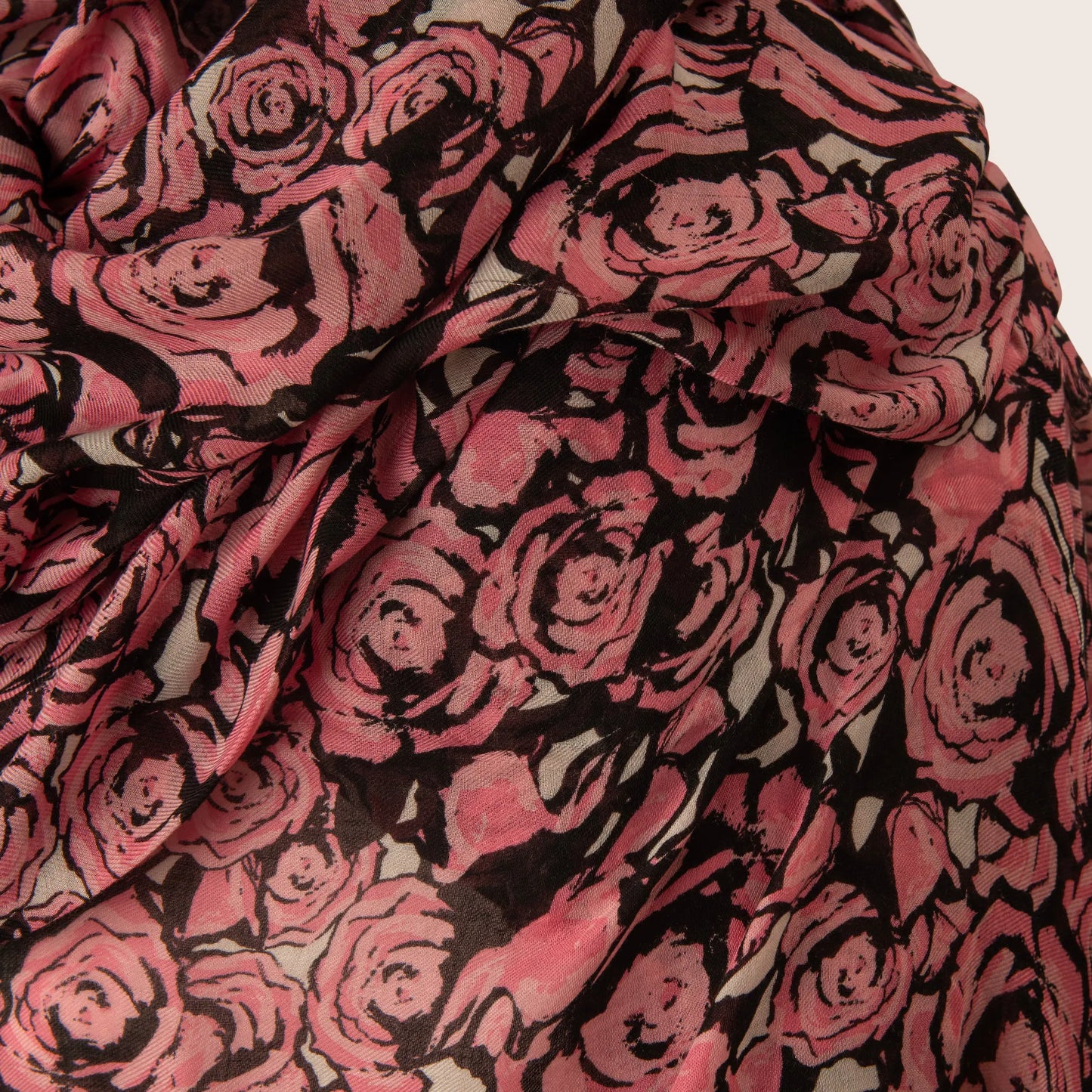 Louis Vuitton Pink Rose-Print Scarf
