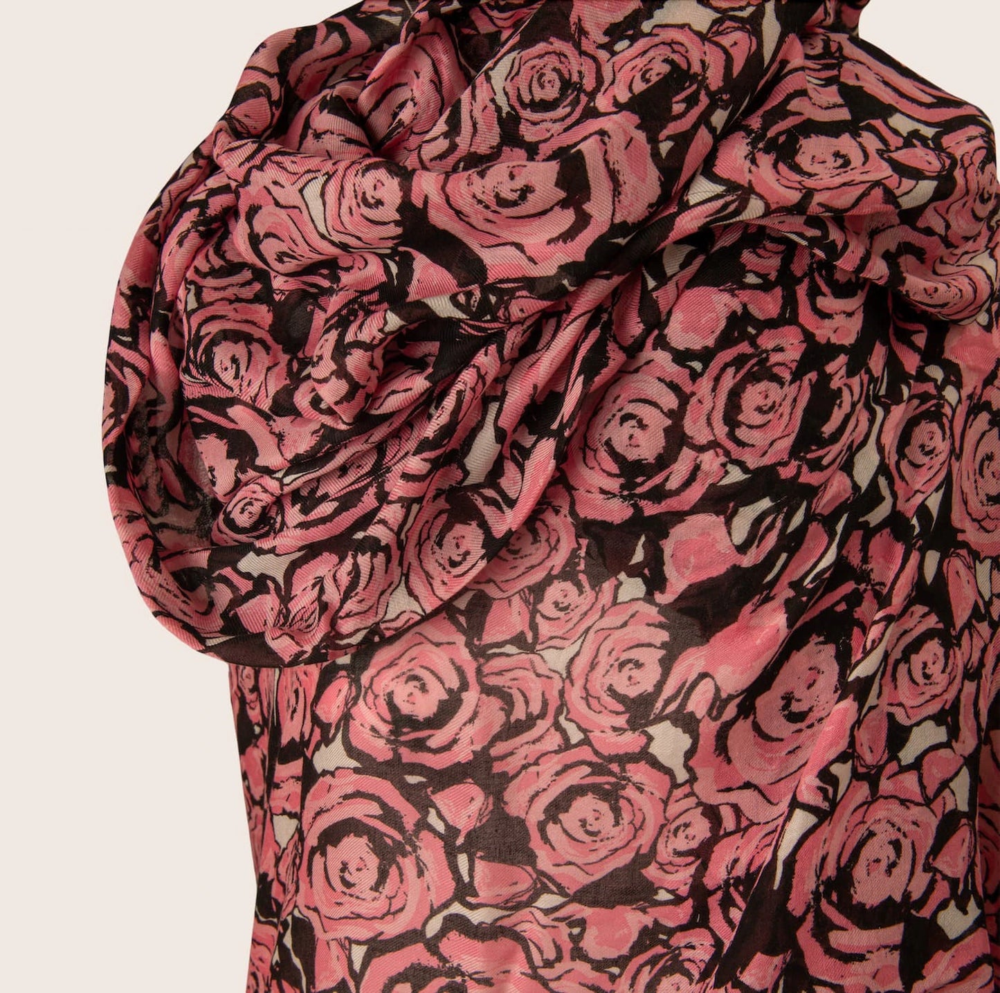 Louis Vuitton Pink Rose-Print Scarf
