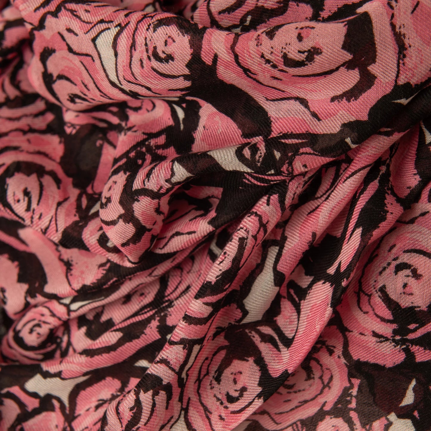Louis Vuitton Pink Rose-Print Scarf