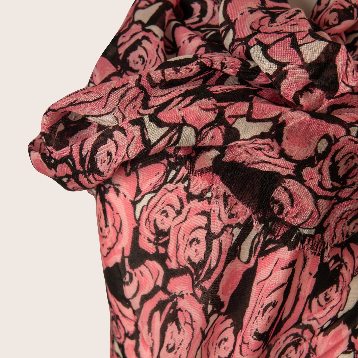 Louis Vuitton Pink Rose-Print Scarf