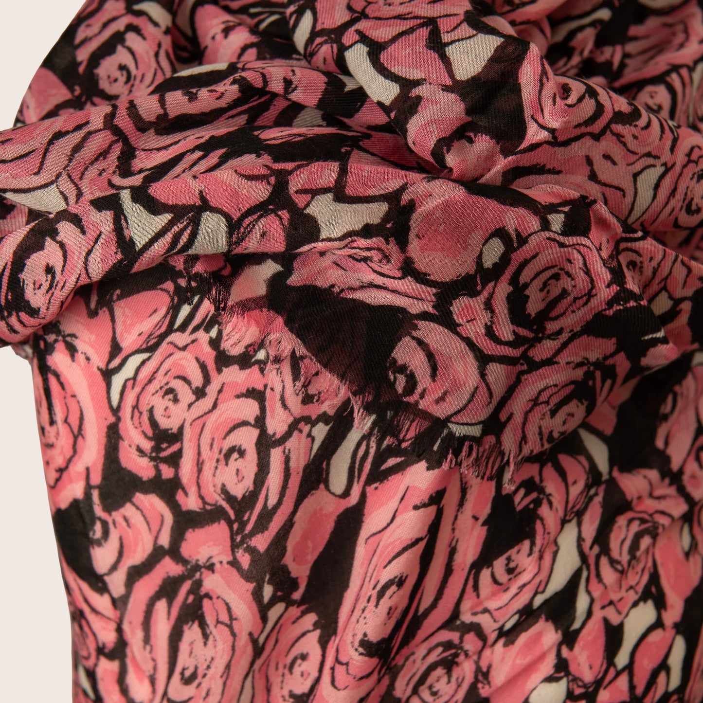 Louis Vuitton Pink Rose-Print Scarf