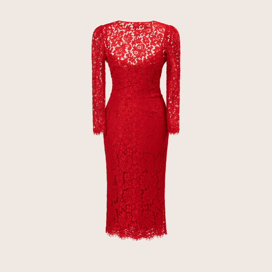 Dolce & Gabbana Red Lace Dress