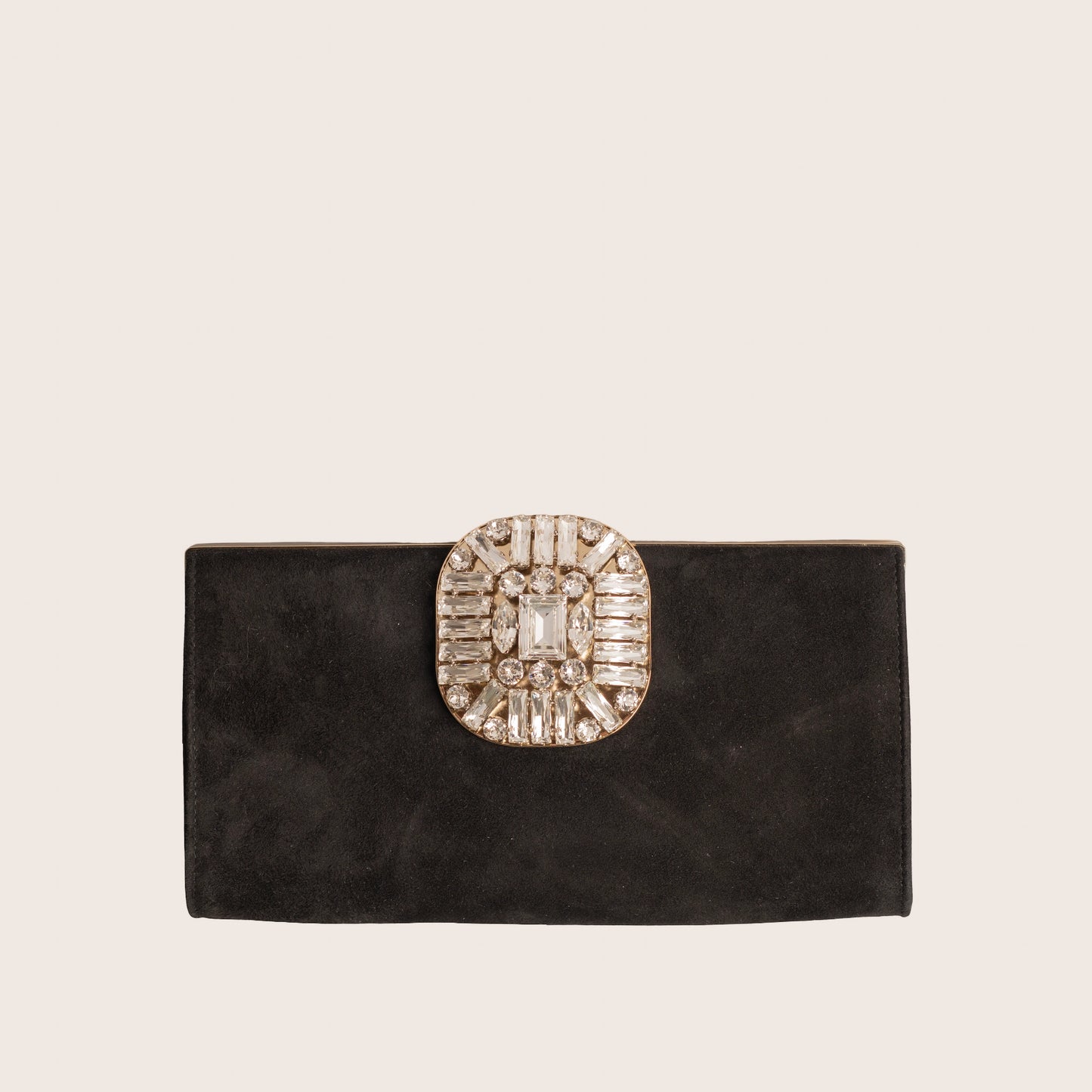 Jimmy Choo Black Leonis Suede Clutch Bag