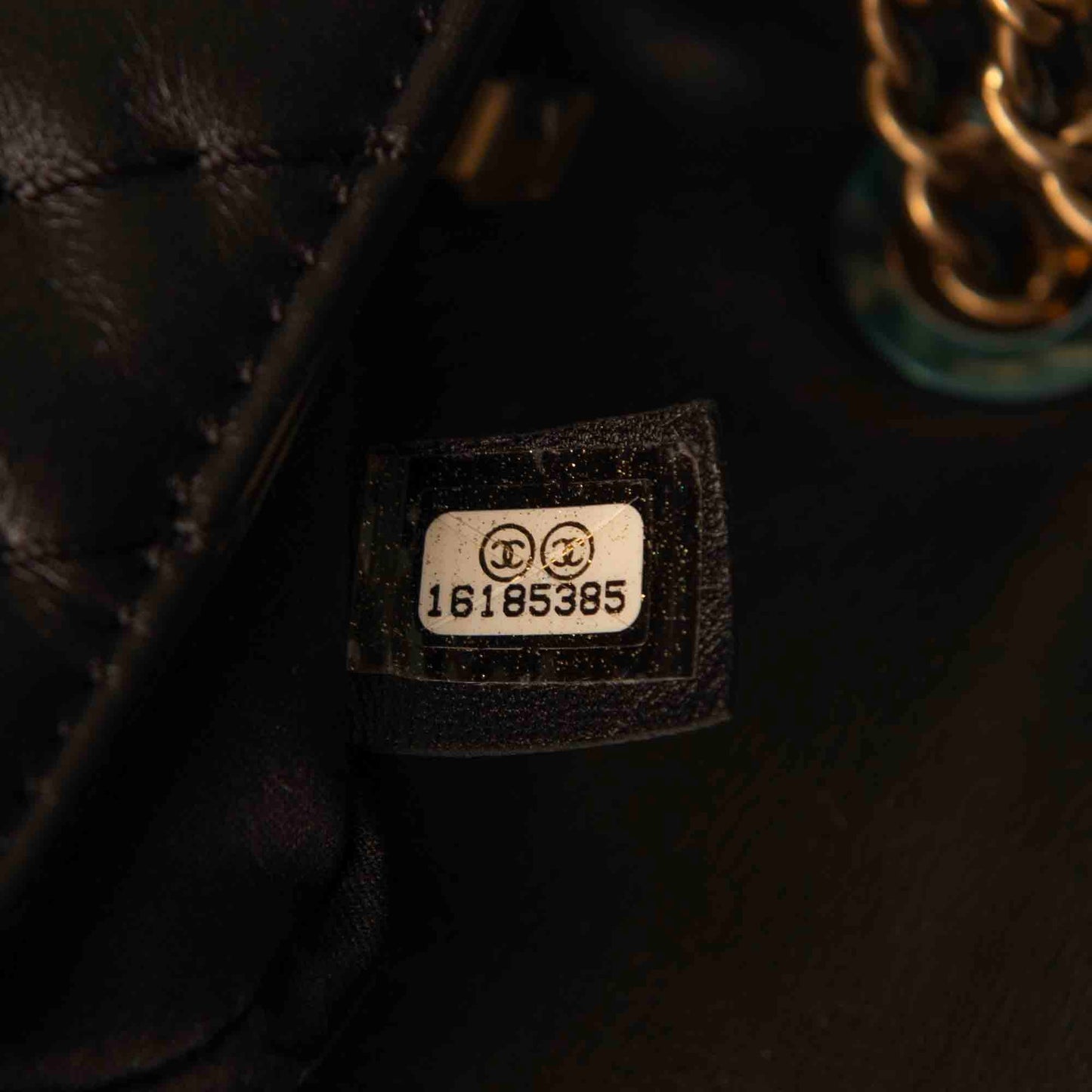 Chanel Coco Mark Chain Shoulder Bag Black &amp; Gold