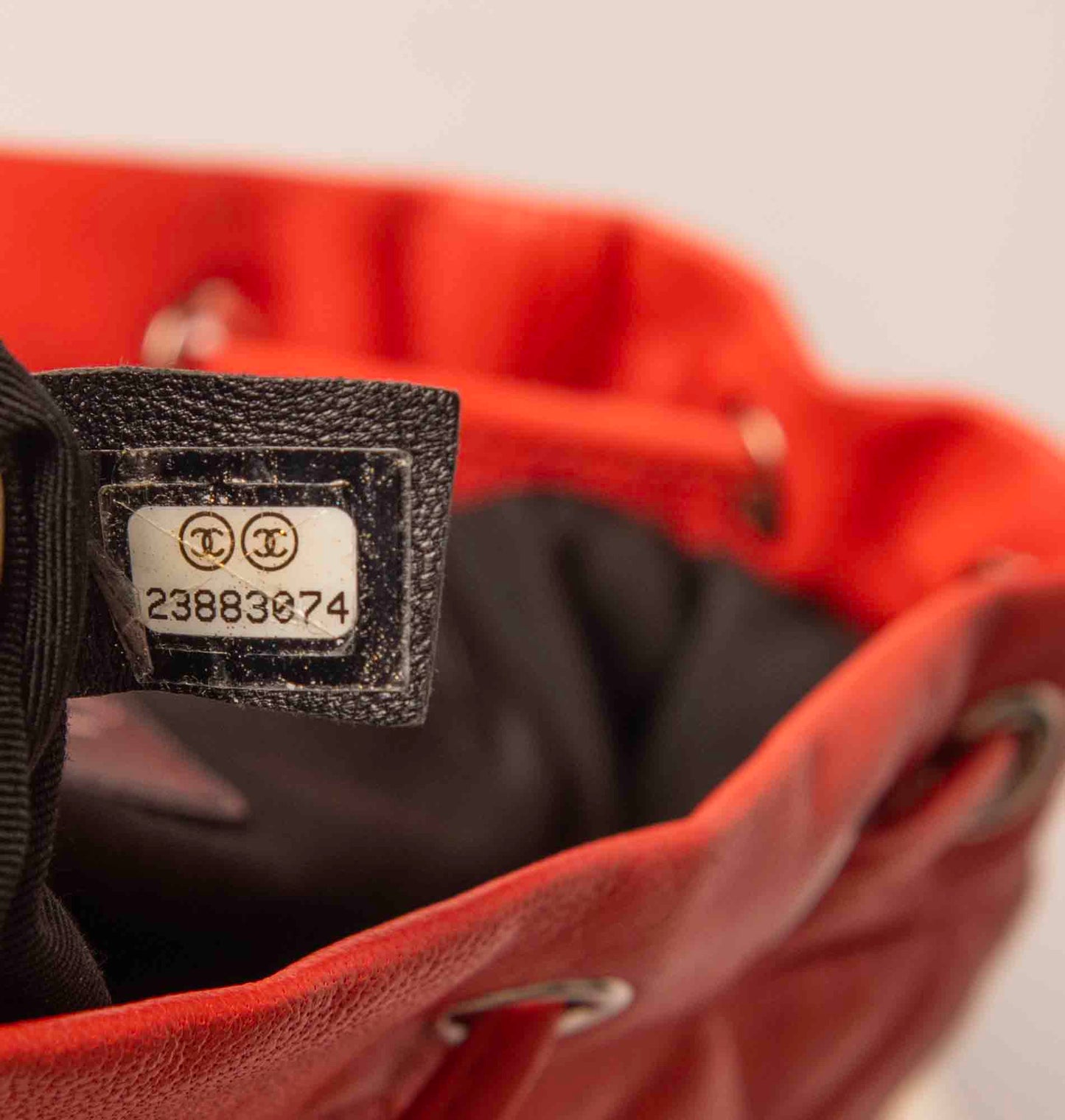 Chanel Red Quilted Leather CC Chain Backpack
