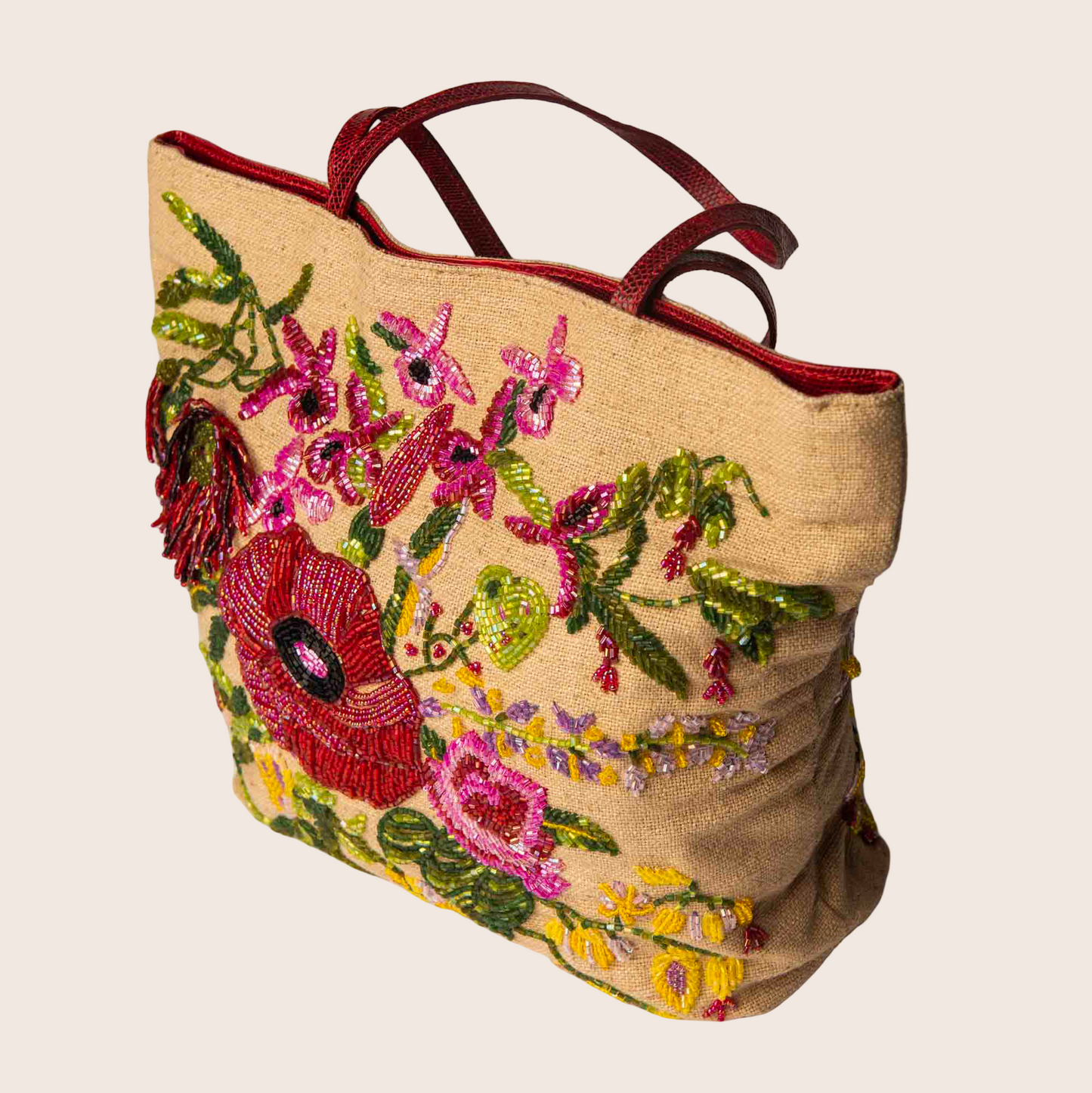 Valentino Leather-Trimmed Sequin Tote