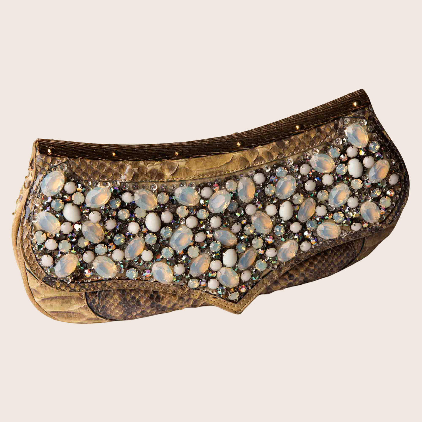 Roberto Cavalli Jeweled Python Clutch