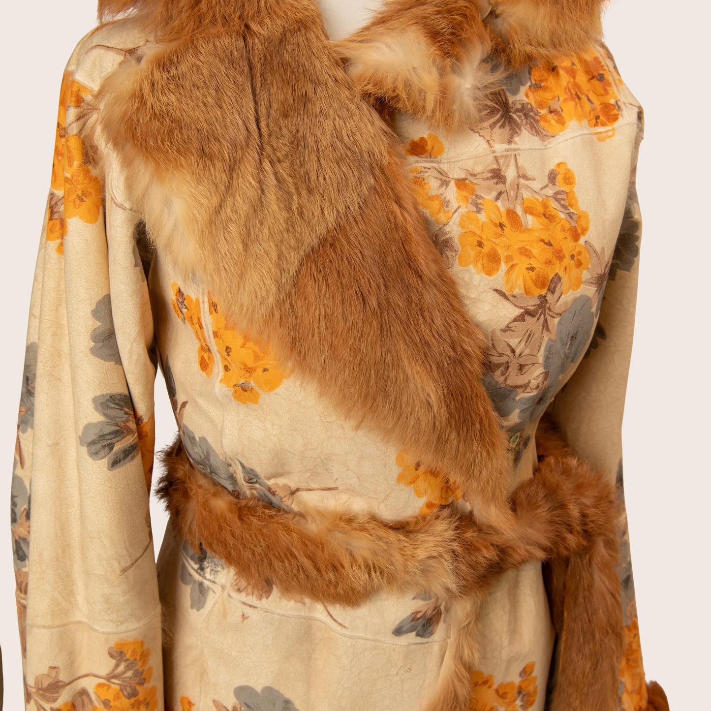 Dolce & Gabbana Floral Fur Coat