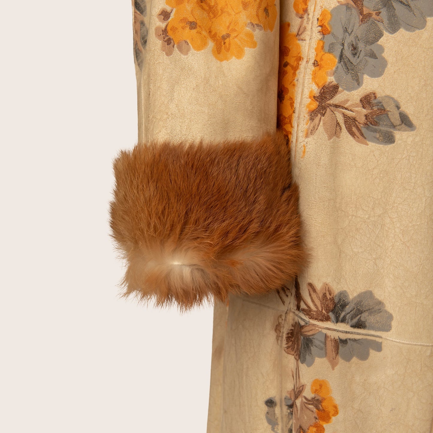 Dolce & Gabbana Floral Fur Coat