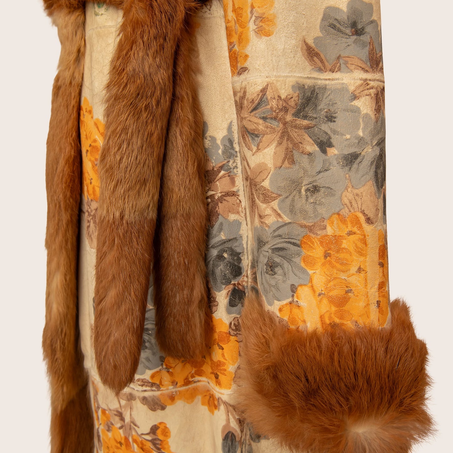 Dolce & Gabbana Floral Fur Coat