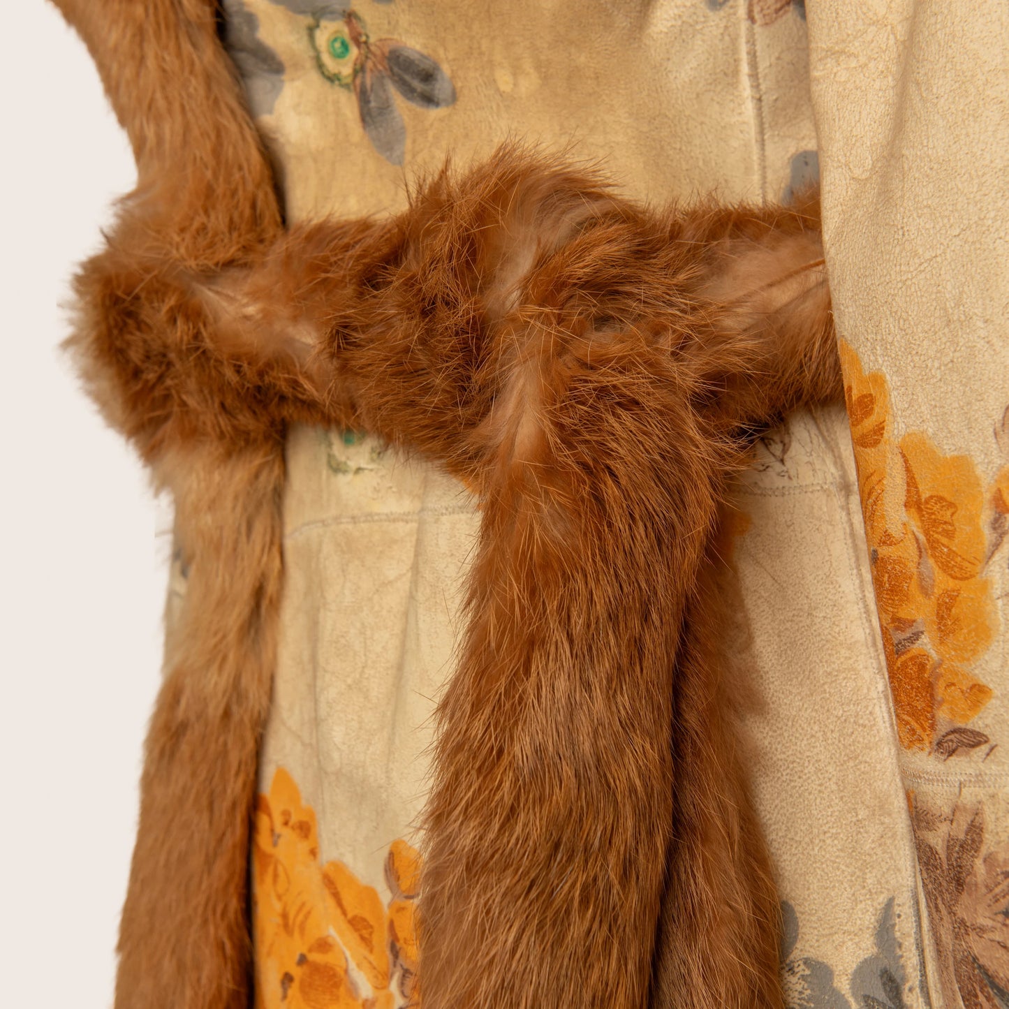 Dolce & Gabbana Floral Fur Coat