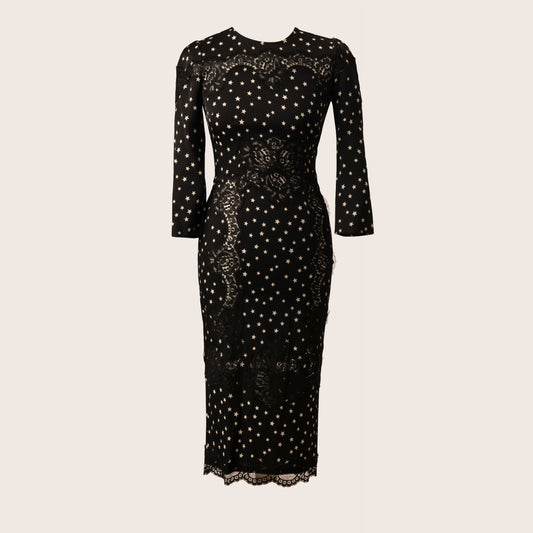 Dolce & Gabbana Black Star Lace Dress