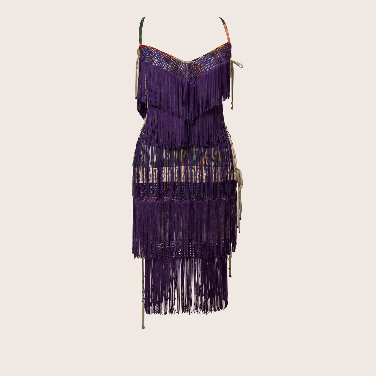 Dolce & Gabbana Purple Fringe Dress