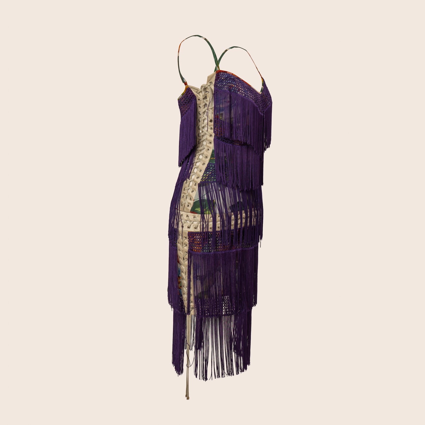 Dolce & Gabbana Purple Fringe Dress
