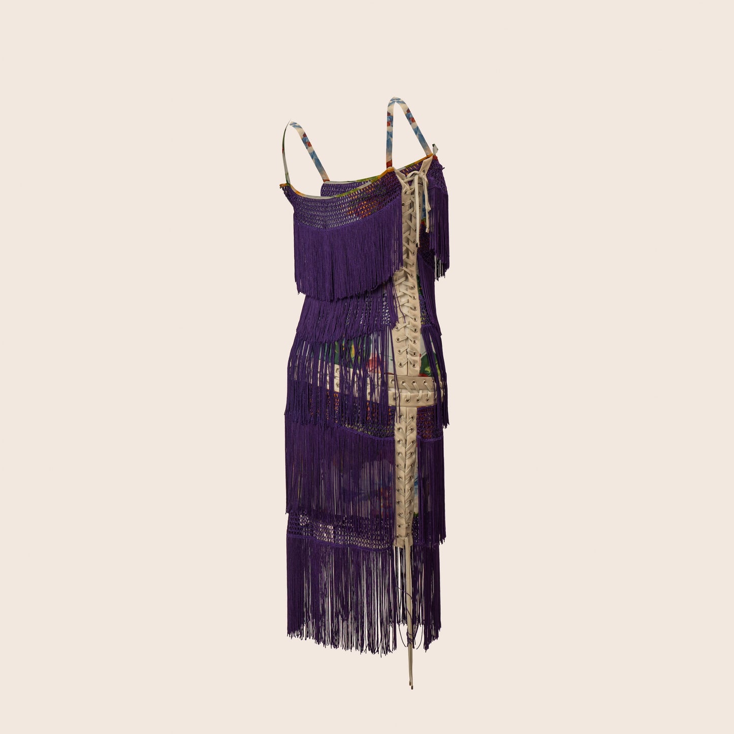 Dolce & Gabbana Purple Fringe Dress