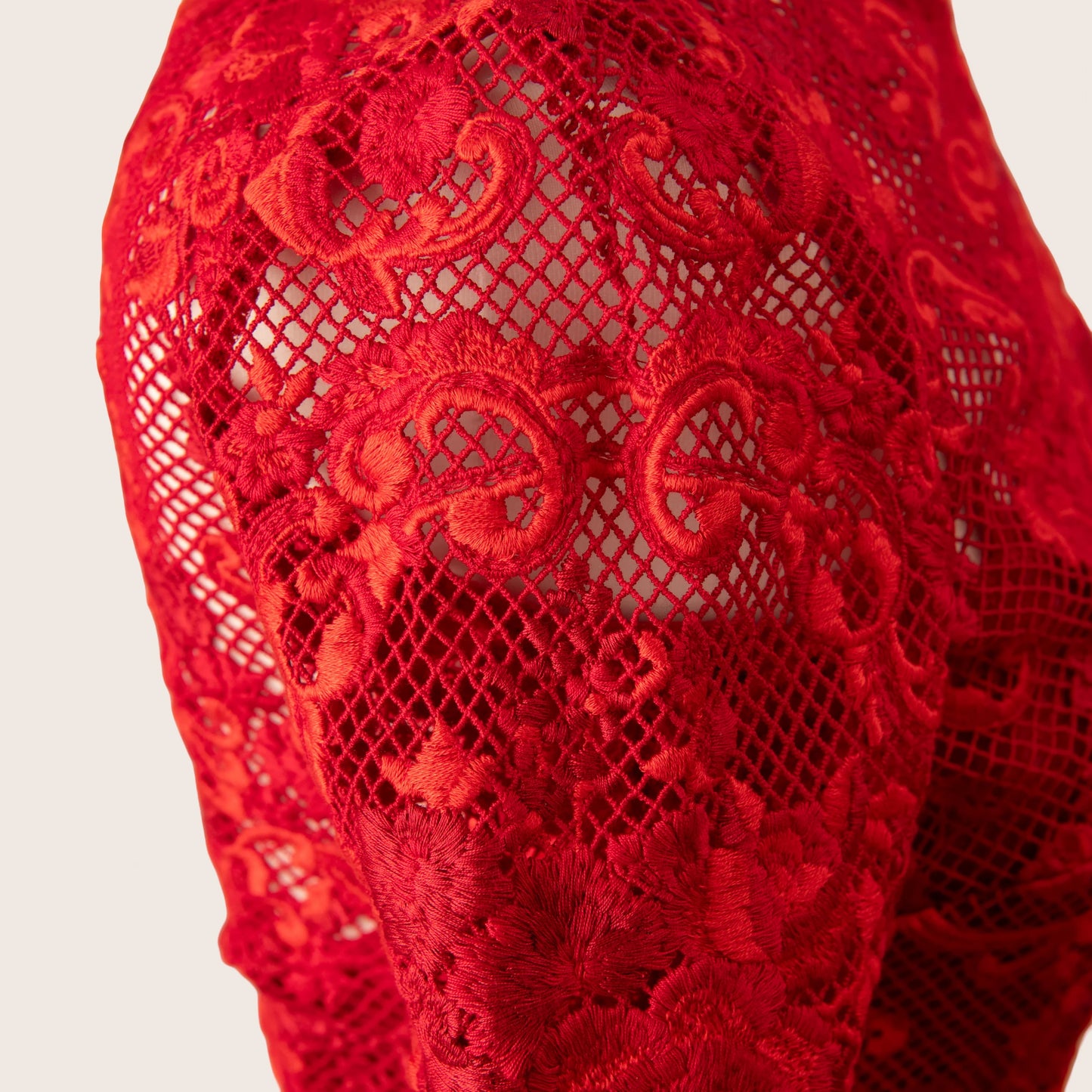 Dolce & Gabbana Red Lace Midi Dress