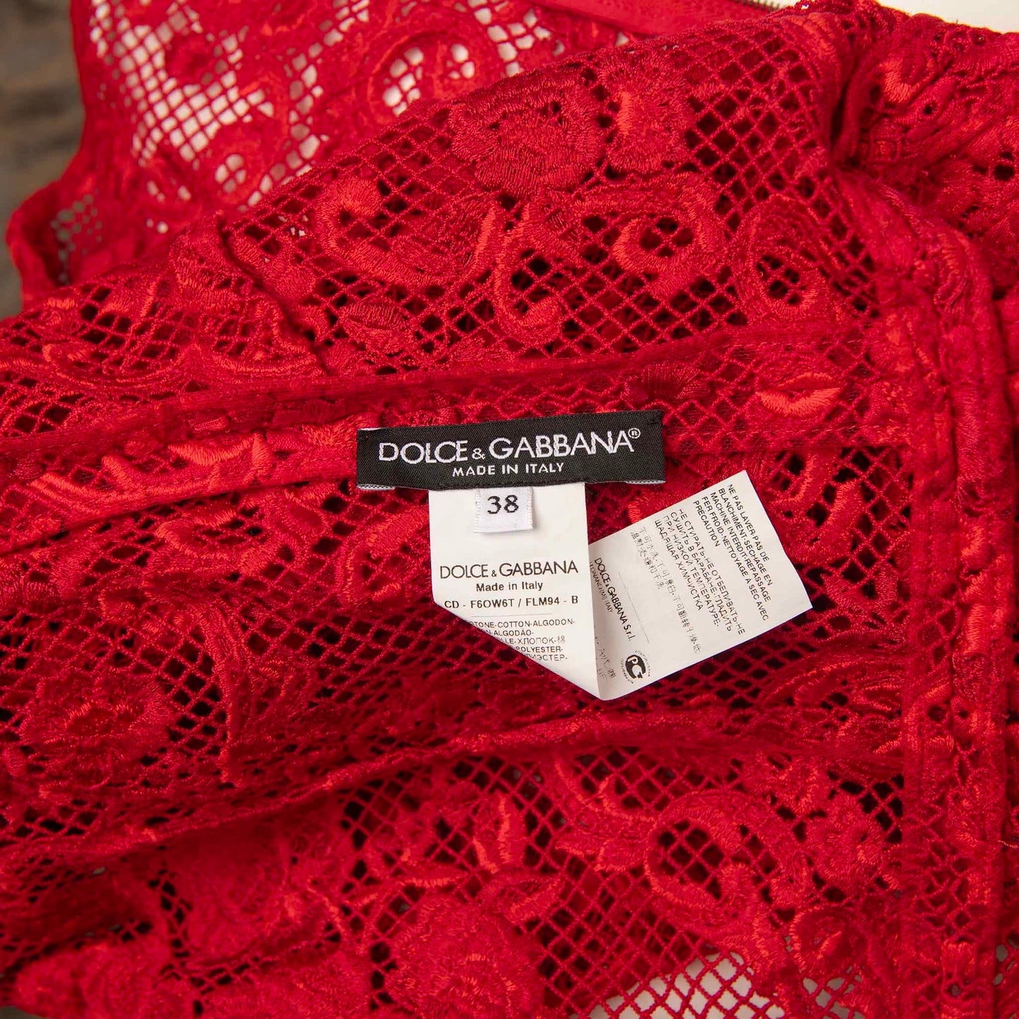 Dolce & Gabbana Red Lace Dress