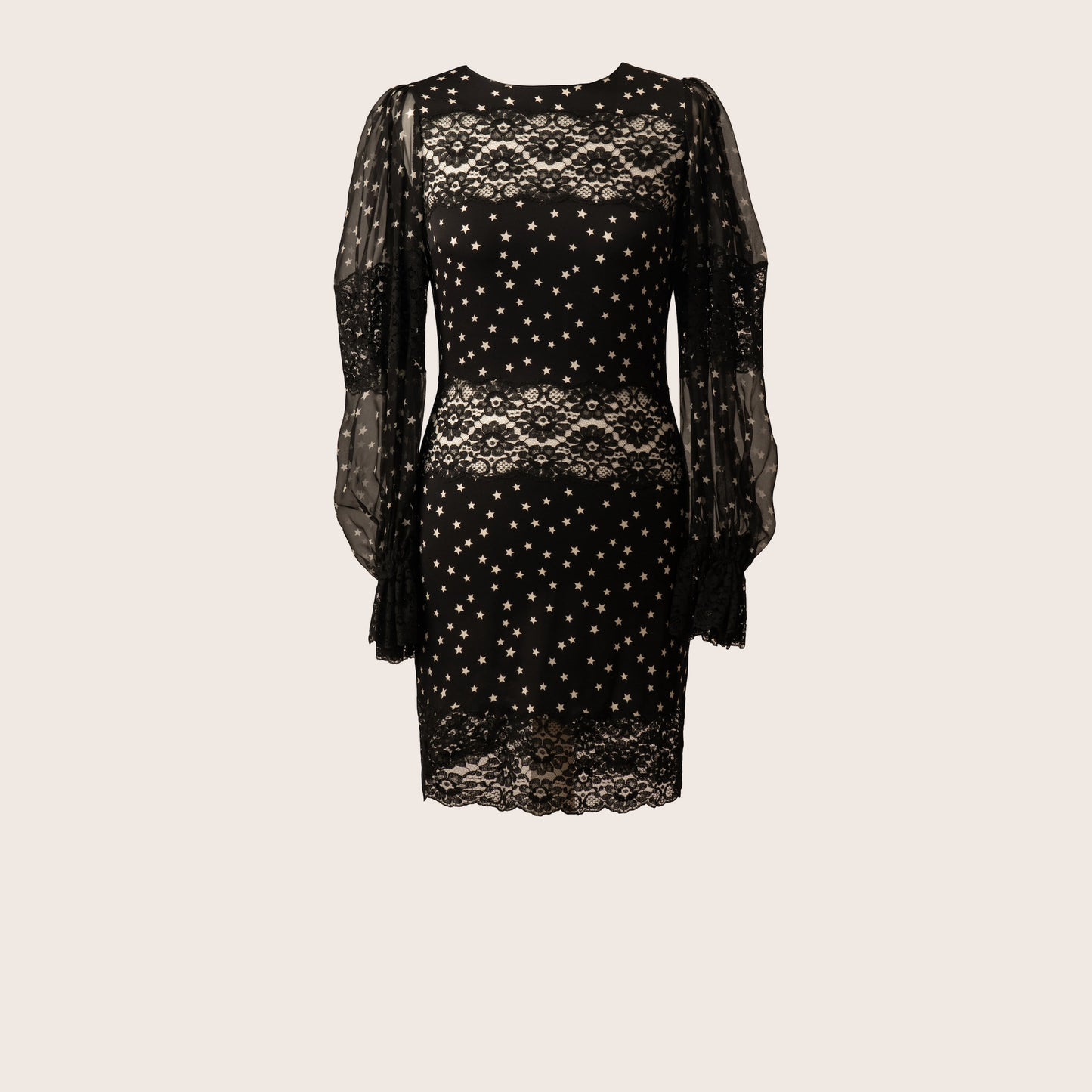 Dolce & Gabbana Black Star & Lace Mini Dress
