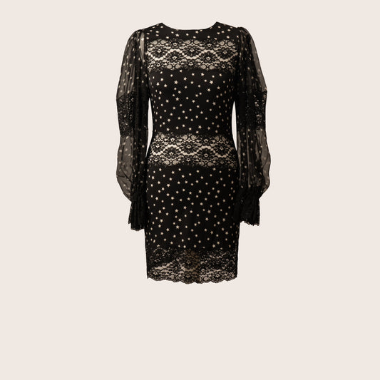 Dolce & Gabbana Black Star & Lace Mini Dress