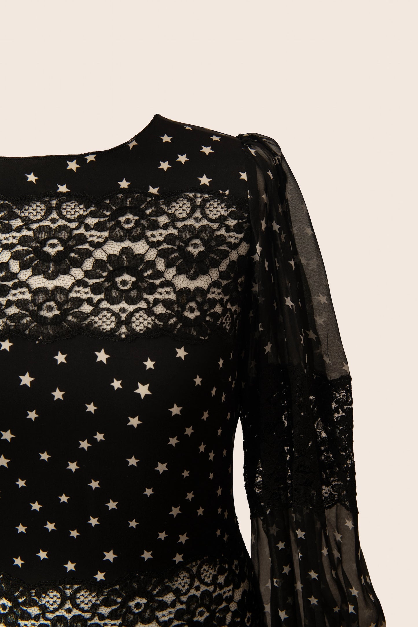 Dolce & Gabbana Black Star & Lace Mini Dress
