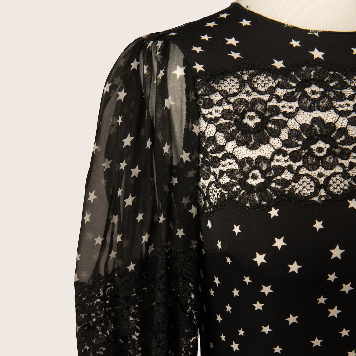 Dolce & Gabbana Black Star & Lace Mini Dress