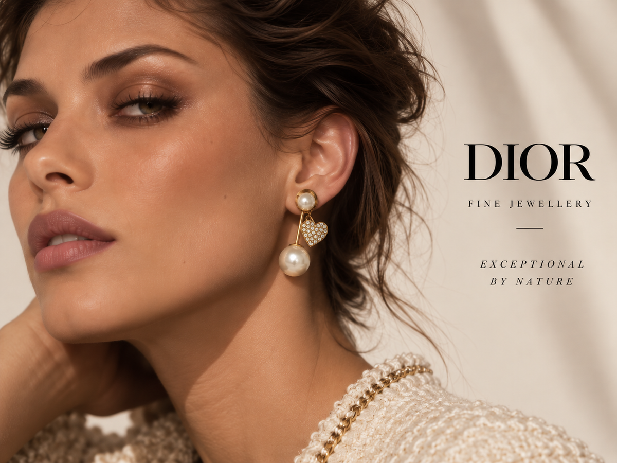 Dior Pearl and Heart Earrings