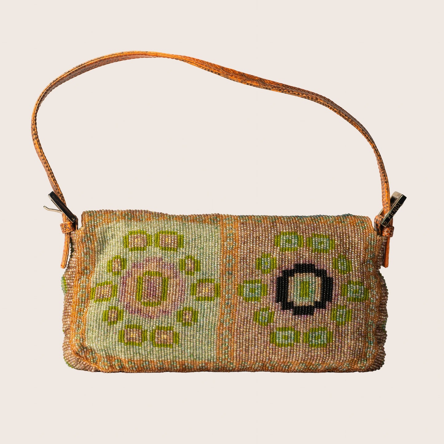 Fendi Lizard Beaded Baguette Multicolor