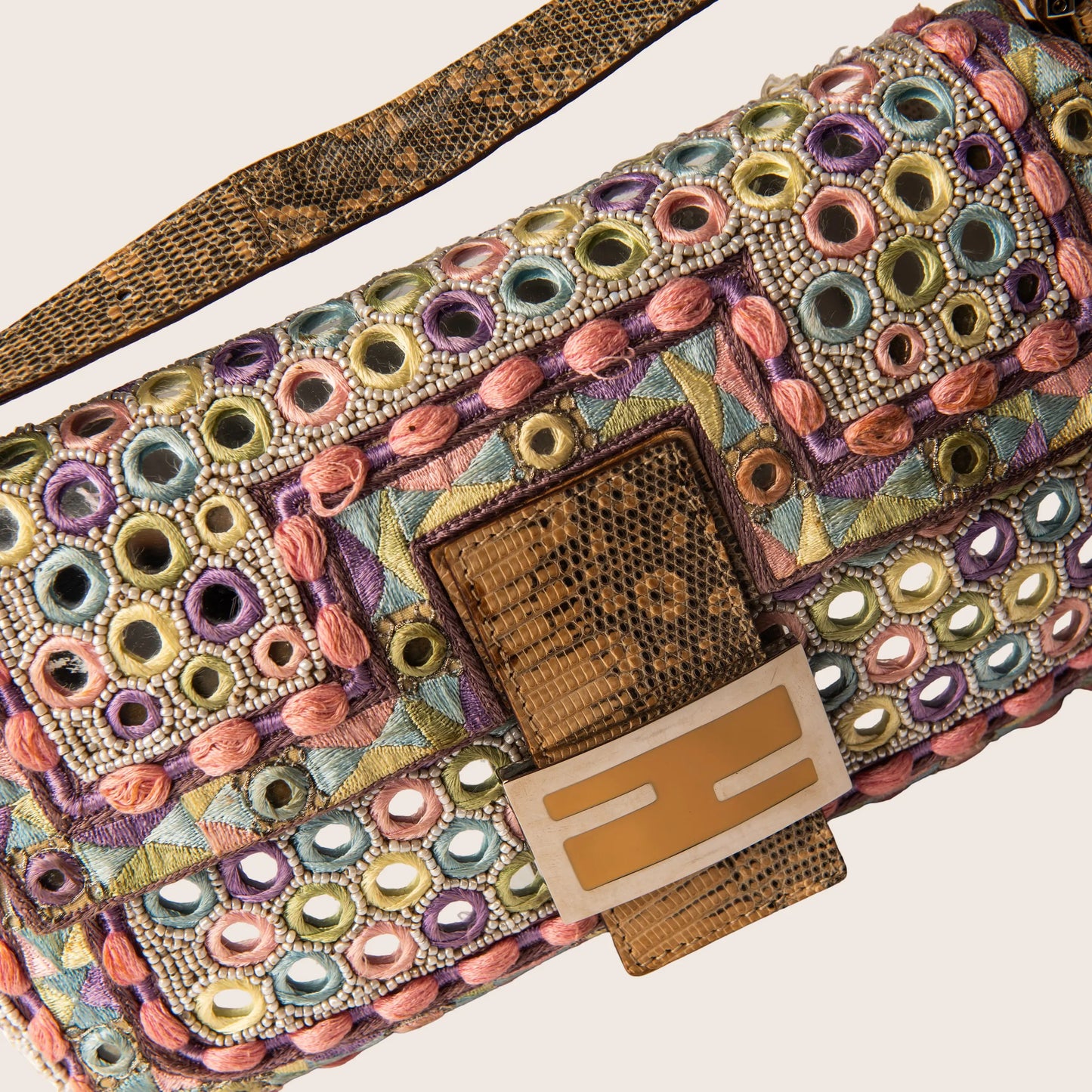 Fendi Multicolor Beaded Baguette