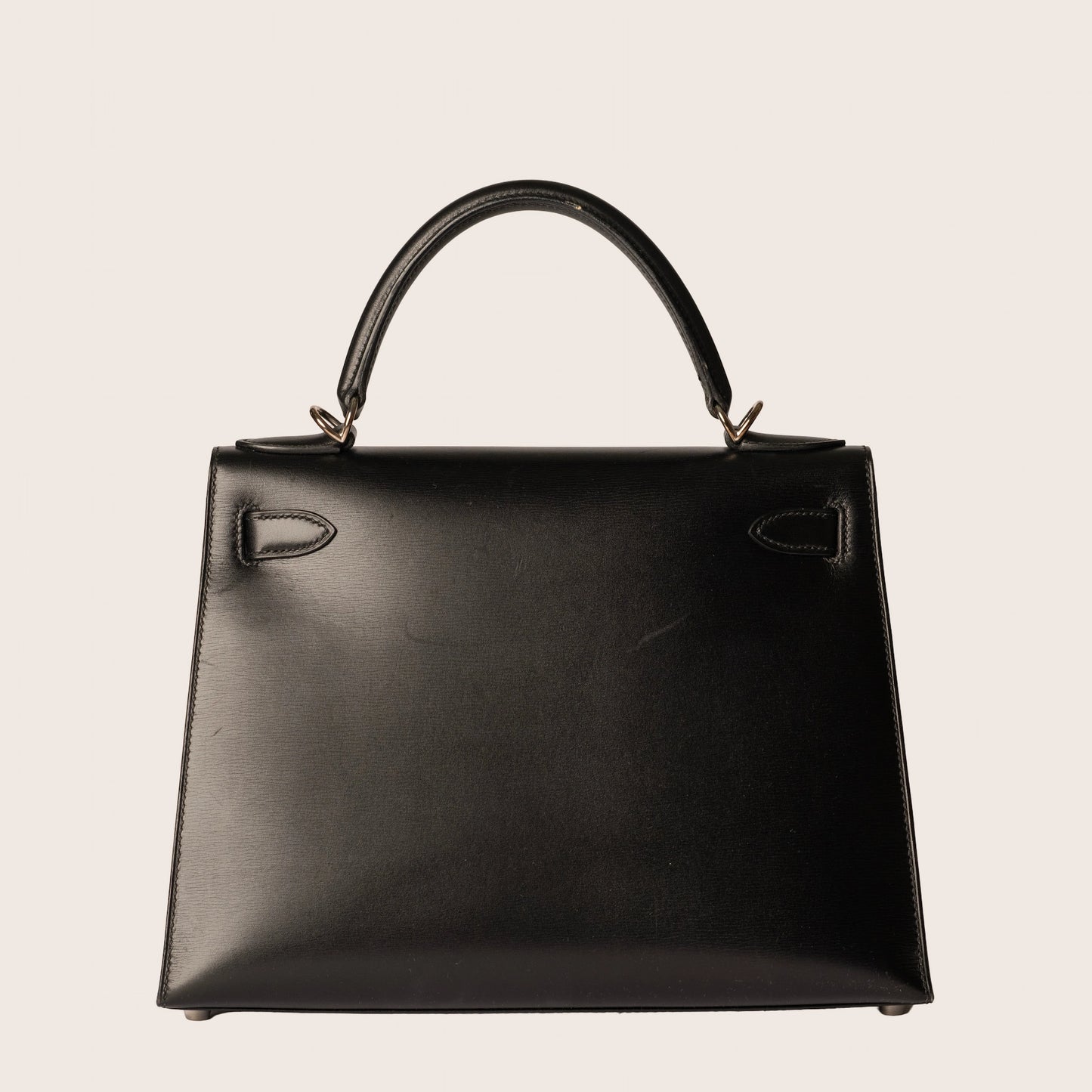 Hermès Kelly 32 Noir / Black Box Leather Palladium Hardware