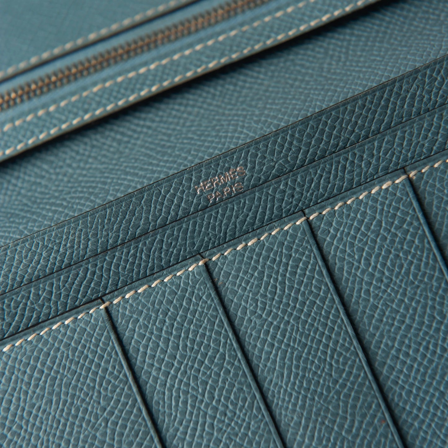Hermès Blue Leather Béarn Wallet