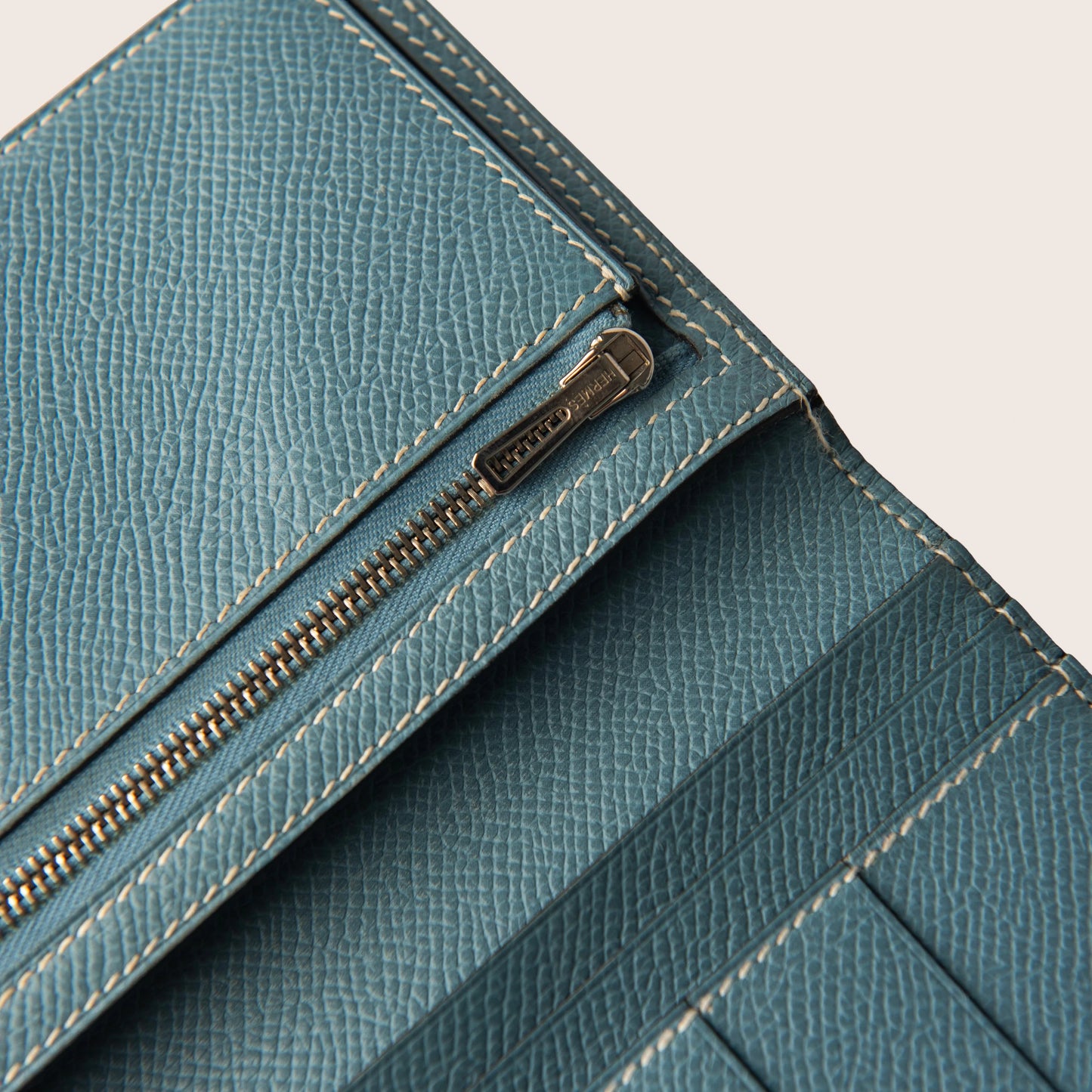 Hermès Blue Leather Béarn Wallet