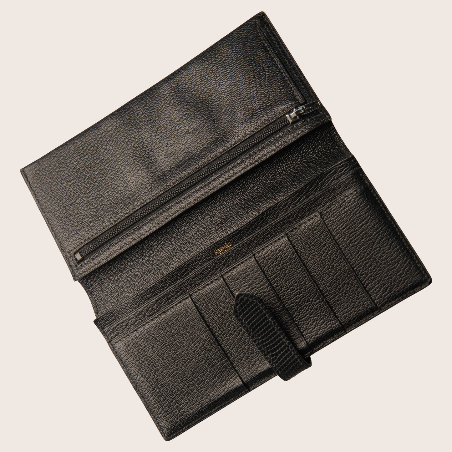 Hermès Black Epsom Constance Long Wallet