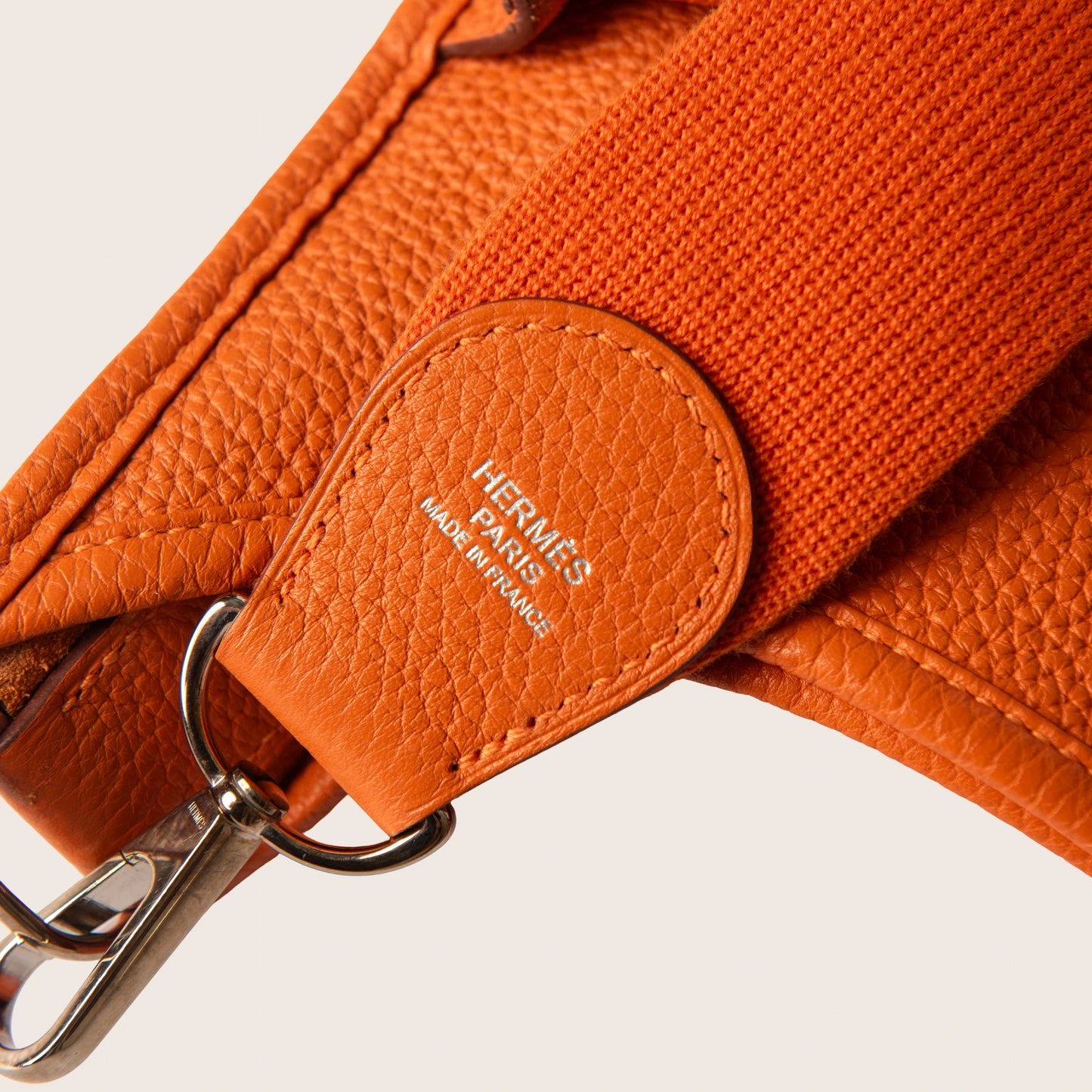 Hermès Evelyne Leather Handbag Orange in Leather