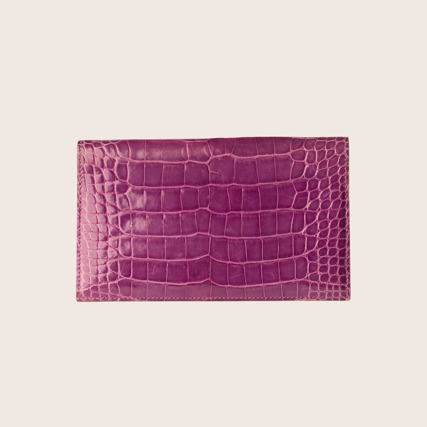 Hermès Purple Crocodile Leather Wallet