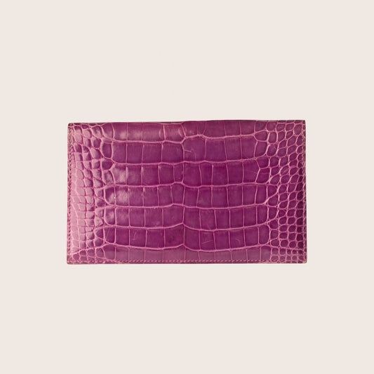 Hermès Purple Crocodile Leather Wallet