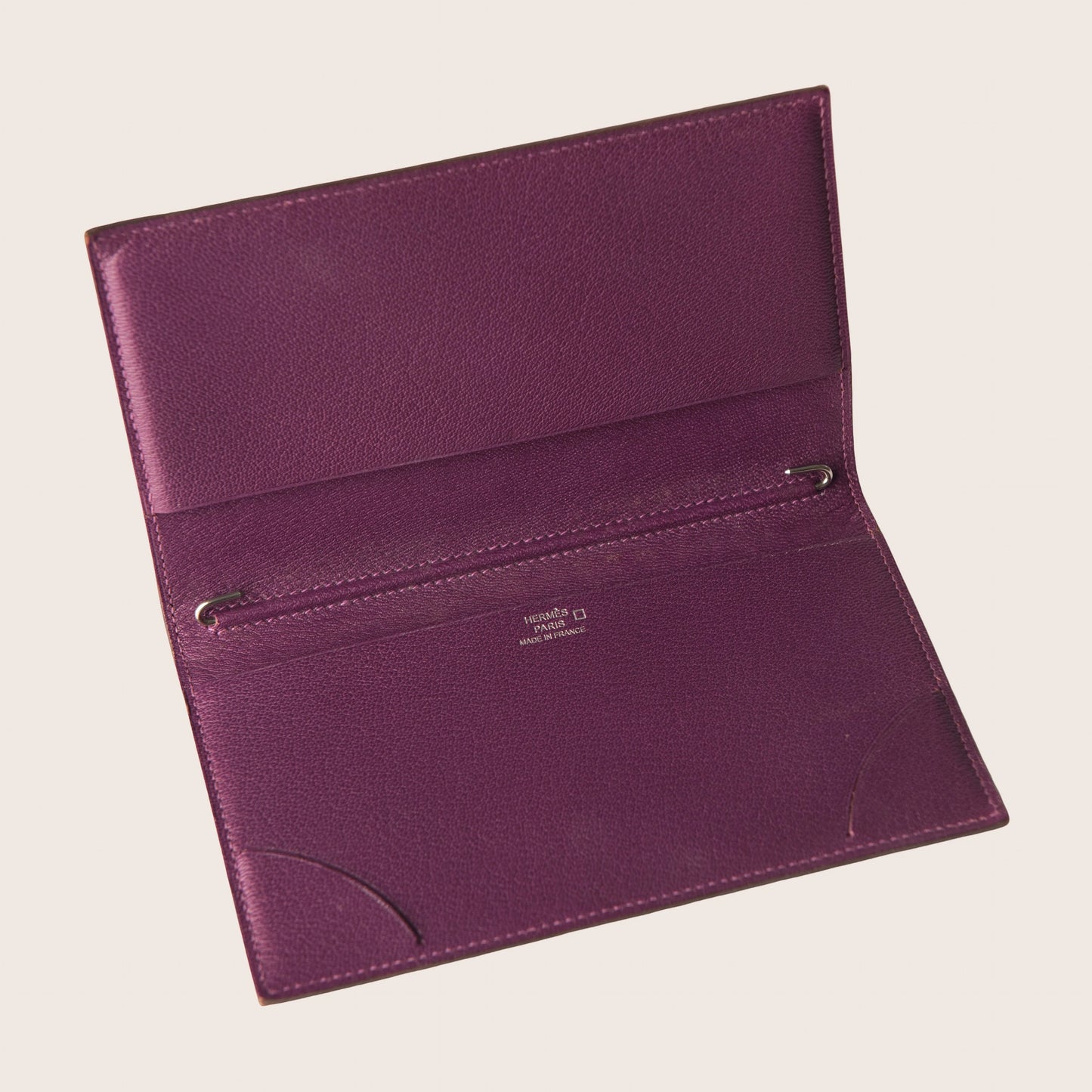 Hermès Purple Crocodile Leather Wallet