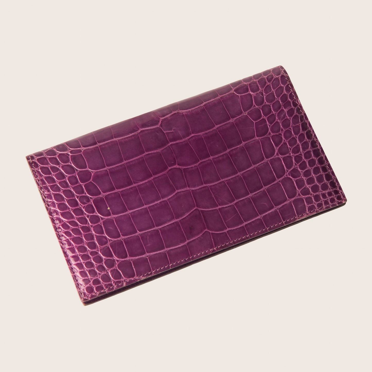 Hermès Purple Crocodile Leather Wallet