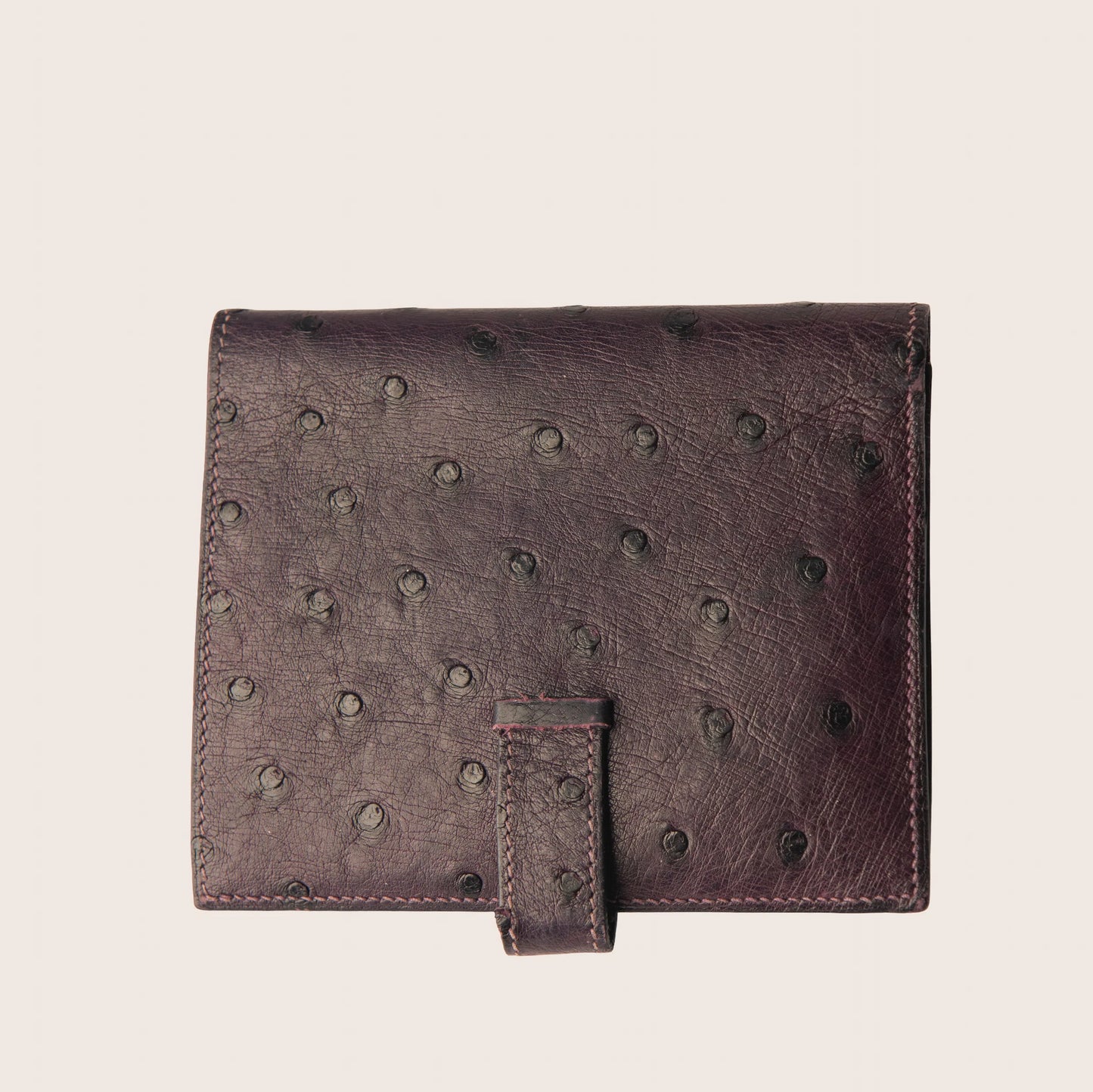 Hermès Purple Ostrich Leather Wallet