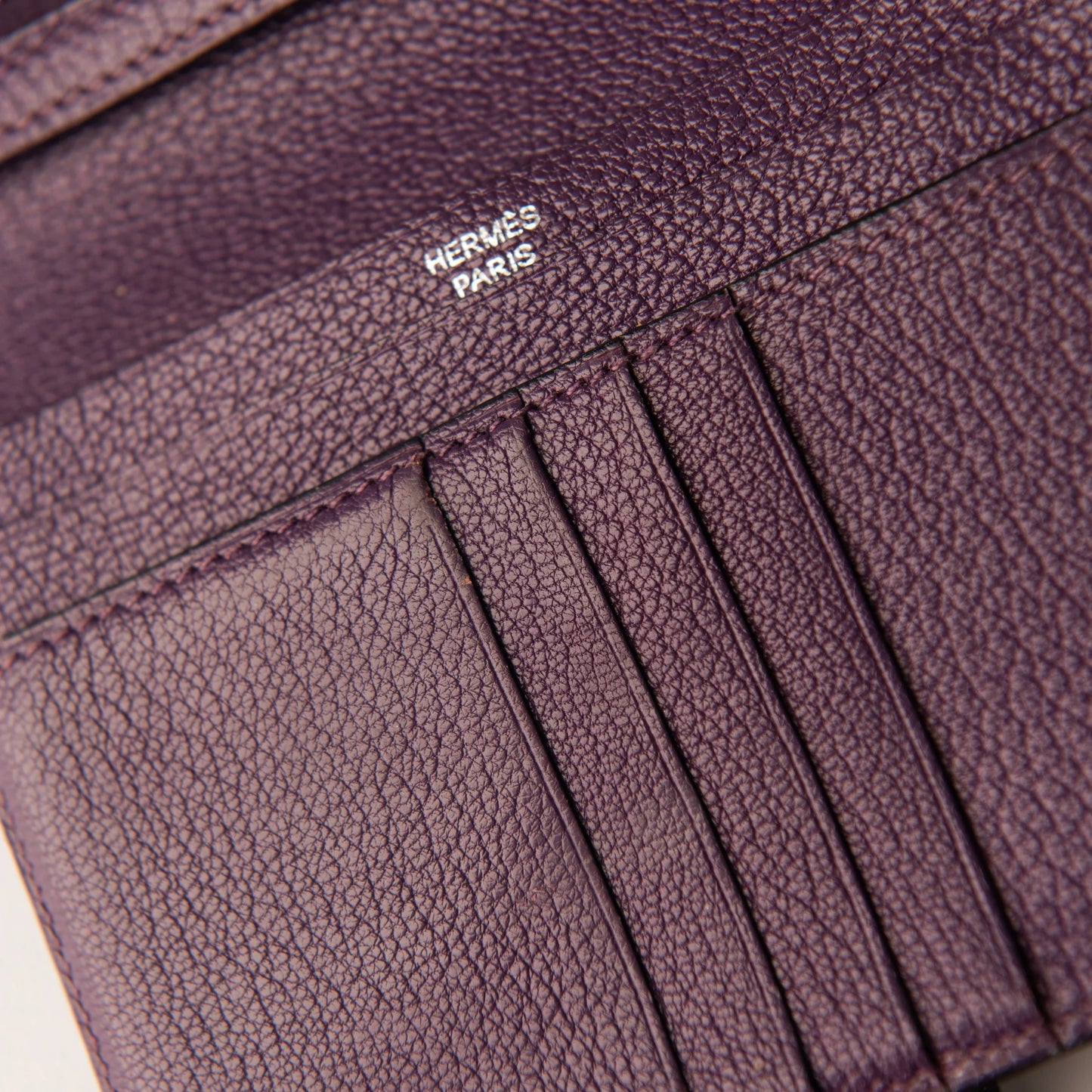 Hermès Purple Ostrich Leather Wallet