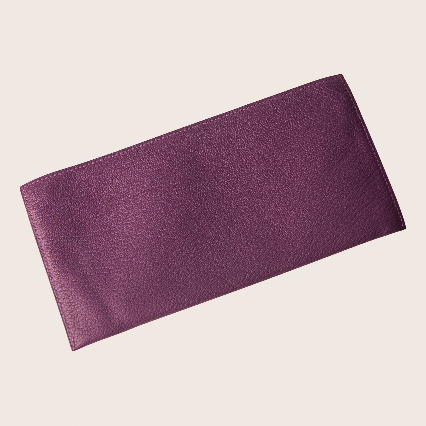 Hermès Purple Leather Zip Pouch