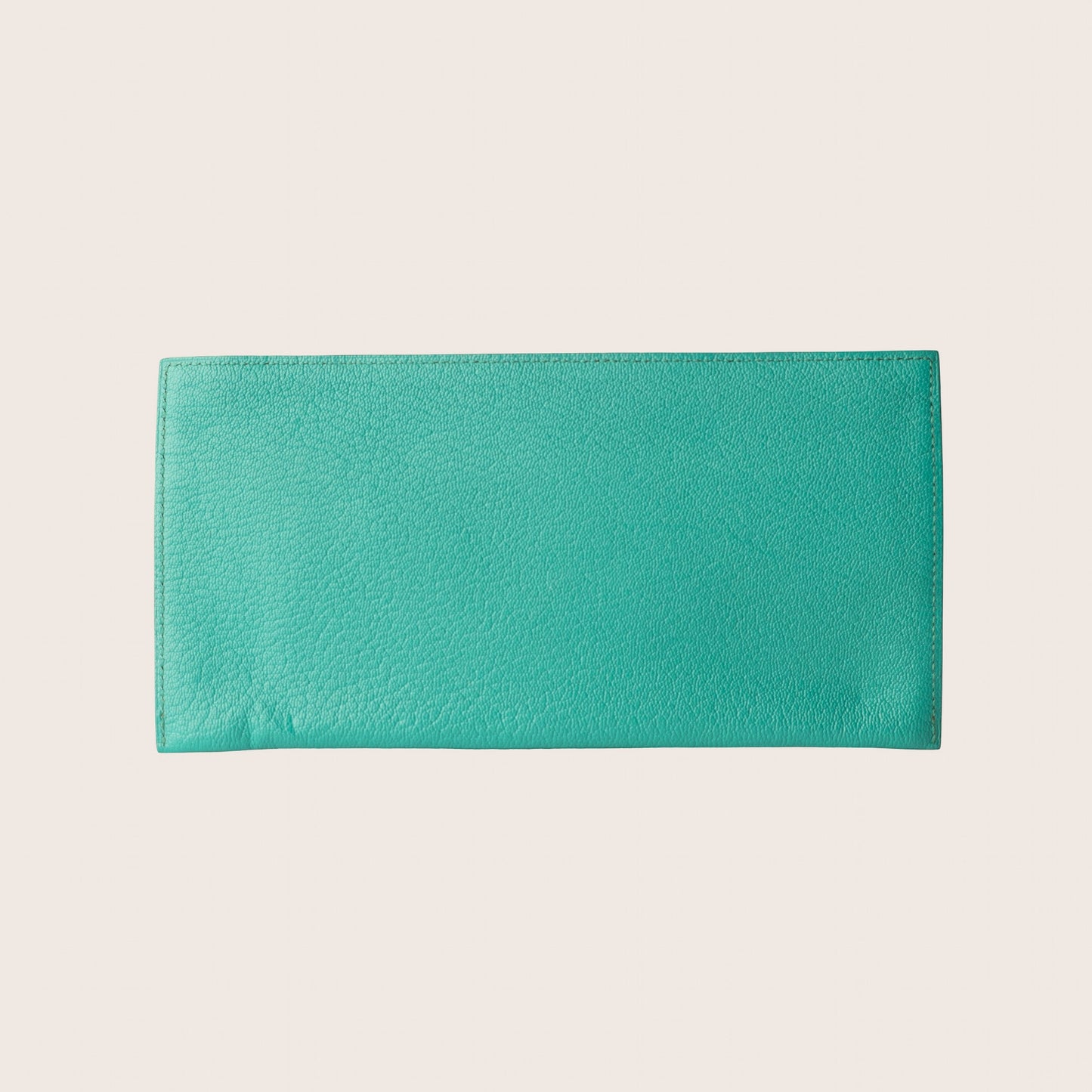 Hermès Turquoise Leather Zip Pouch