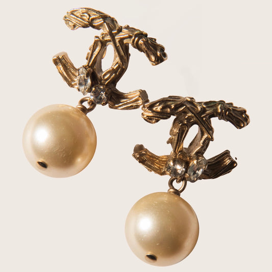 Chanel Pearl Drop Earrings