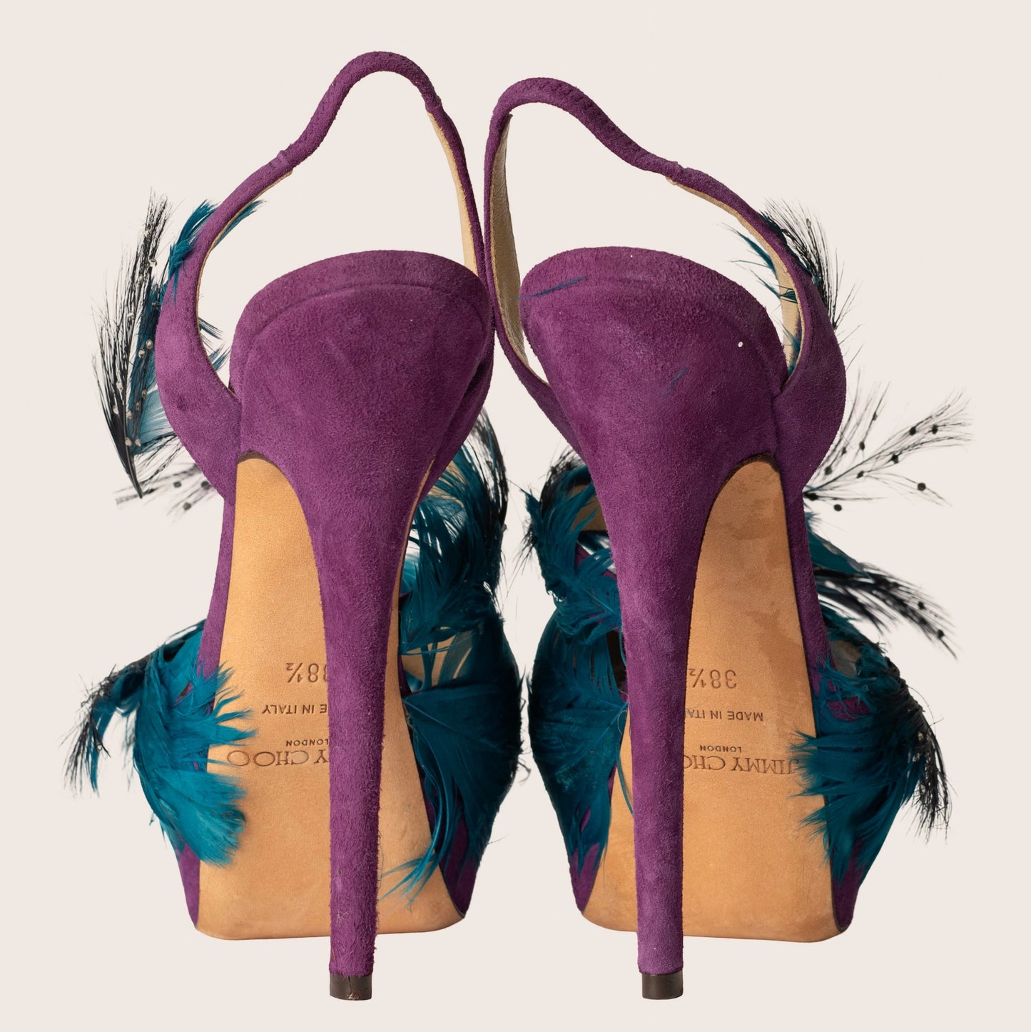 Jimmy Choo Marlene Suede And Feathers Platform Sandals